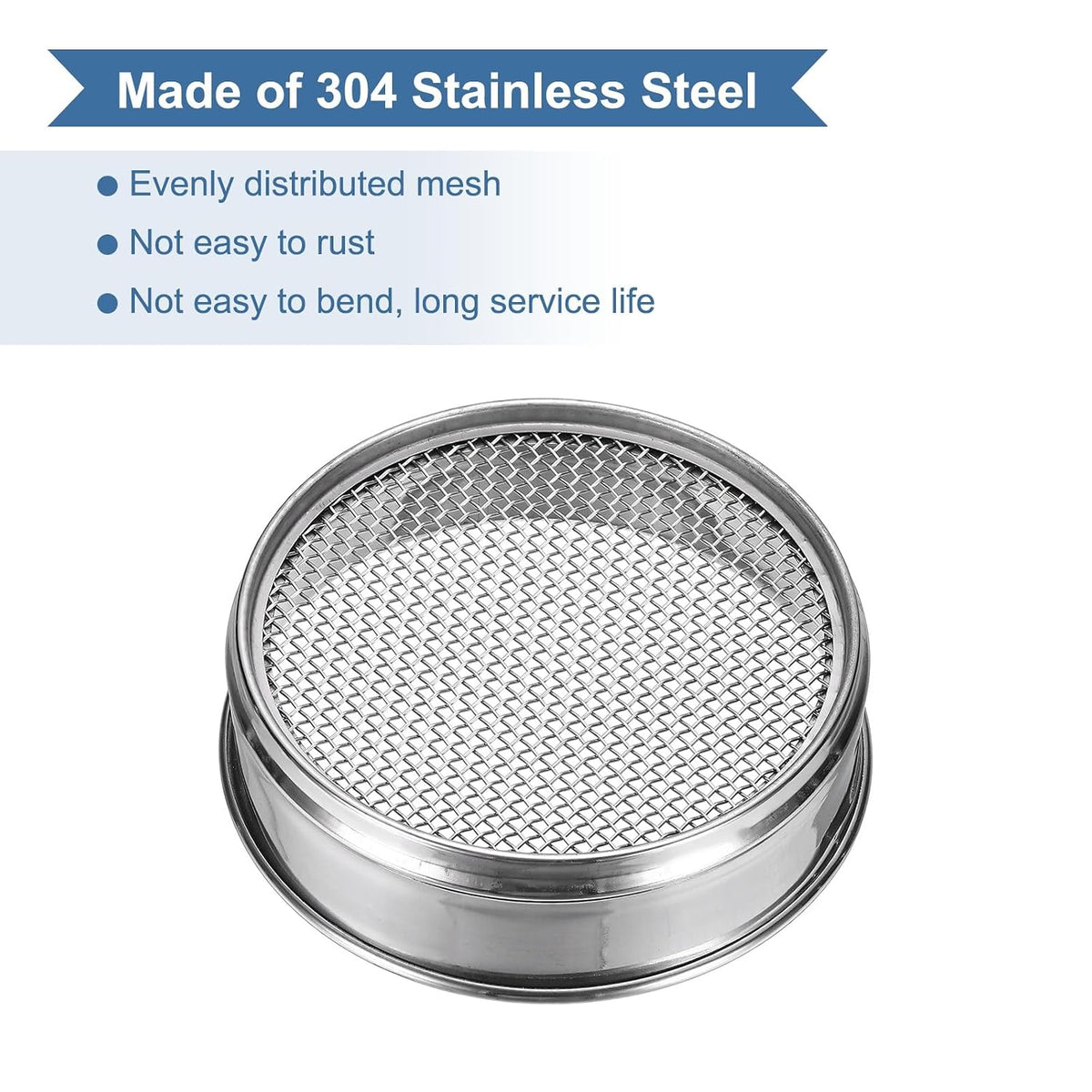 20 Mesh(0.9mm) Lab Sieve, 5.9"(15cm) Diameter Sifting Screen 304 Stainless Steel Wire Cloth Fine Mesh Sieve for Industrial Laboratory Home Soil Sifter Dry Sift Screens Hash - Colors A