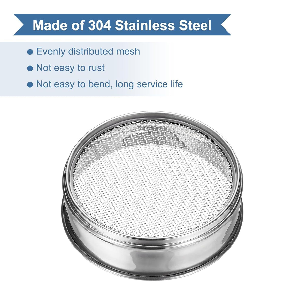 20 Mesh(0.9mm) Lab Sieve, 5.9"(15cm) Diameter Sifting Screen 304 Stainless Steel Wire Cloth Fine Mesh Sieve for Industrial Laboratory Home Soil Sifter Dry Sift Screens Hash - Colors A