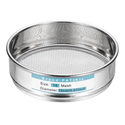 20 Mesh(0.9mm) Lab Sieve, 5.9"(15cm) Diameter Sifting Screen 304 Stainless Steel Wire Cloth Fine Mesh Sieve for Industrial Laboratory Home Soil Sifter Dry Sift Screens Hash - Colors A