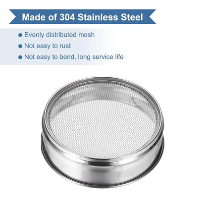 20 Mesh(0.9mm) Lab Sieve, 5.9"(15cm) Diameter Sifting Screen 304 Stainless Steel Wire Cloth Fine Mesh Sieve for Industrial Laboratory Home Soil Sifter Dry Sift Screens Hash - Colors A