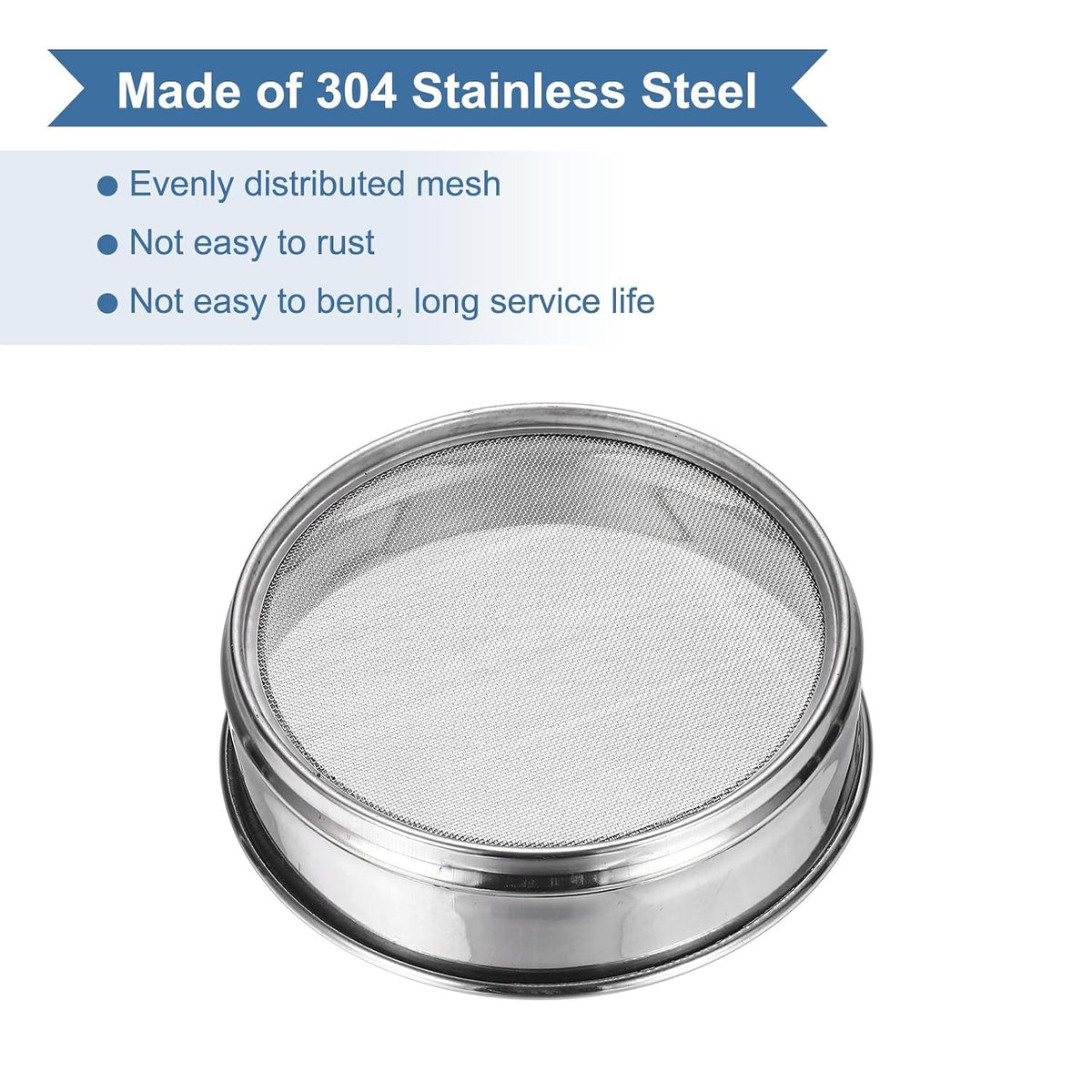 20 Mesh(0.9mm) Lab Sieve, 5.9"(15cm) Diameter Sifting Screen 304 Stainless Steel Wire Cloth Fine Mesh Sieve for Industrial Laboratory Home Soil Sifter Dry Sift Screens Hash - Colors A