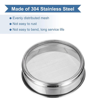 20 Mesh(0.9mm) Lab Sieve, 5.9"(15cm) Diameter Sifting Screen 304 Stainless Steel Wire Cloth Fine Mesh Sieve for Industrial Laboratory Home Soil Sifter Dry Sift Screens Hash - Colors A