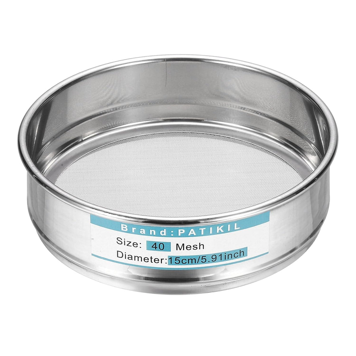 20 Mesh(0.9mm) Lab Sieve, 5.9"(15cm) Diameter Sifting Screen 304 Stainless Steel Wire Cloth Fine Mesh Sieve for Industrial Laboratory Home Soil Sifter Dry Sift Screens Hash - Colors A