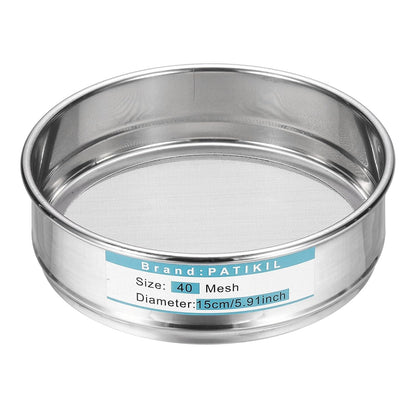 20 Mesh(0.9mm) Lab Sieve, 5.9"(15cm) Diameter Sifting Screen 304 Stainless Steel Wire Cloth Fine Mesh Sieve for Industrial Laboratory Home Soil Sifter Dry Sift Screens Hash - Colors A