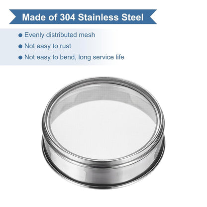 20 Mesh(0.9mm) Lab Sieve, 5.9"(15cm) Diameter Sifting Screen 304 Stainless Steel Wire Cloth Fine Mesh Sieve for Industrial Laboratory Home Soil Sifter Dry Sift Screens Hash - Colors A