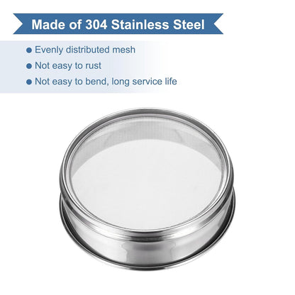20 Mesh(0.9mm) Lab Sieve, 5.9"(15cm) Diameter Sifting Screen 304 Stainless Steel Wire Cloth Fine Mesh Sieve for Industrial Laboratory Home Soil Sifter Dry Sift Screens Hash - Colors A