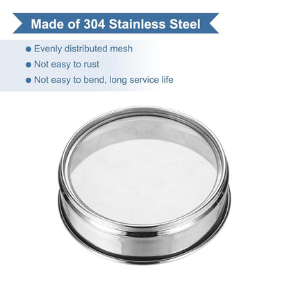 20 Mesh(0.9mm) Lab Sieve, 5.9"(15cm) Diameter Sifting Screen 304 Stainless Steel Wire Cloth Fine Mesh Sieve for Industrial Laboratory Home Soil Sifter Dry Sift Screens Hash - Colors A
