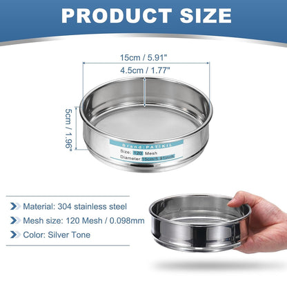 20 Mesh(0.9mm) Lab Sieve, 5.9"(15cm) Diameter Sifting Screen 304 Stainless Steel Wire Cloth Fine Mesh Sieve for Industrial Laboratory Home Soil Sifter Dry Sift Screens Hash - Colors A
