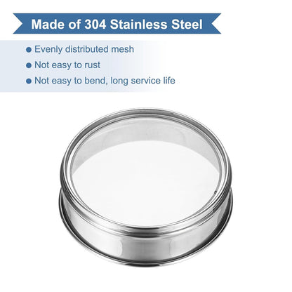20 Mesh(0.9mm) Lab Sieve, 5.9"(15cm) Diameter Sifting Screen 304 Stainless Steel Wire Cloth Fine Mesh Sieve for Industrial Laboratory Home Soil Sifter Dry Sift Screens Hash - Colors A