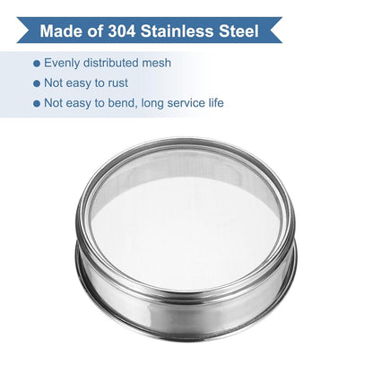 20 Mesh(0.9mm) Lab Sieve, 5.9"(15cm) Diameter Sifting Screen 304 Stainless Steel Wire Cloth Fine Mesh Sieve for Industrial Laboratory Home Soil Sifter Dry Sift Screens Hash - Colors A