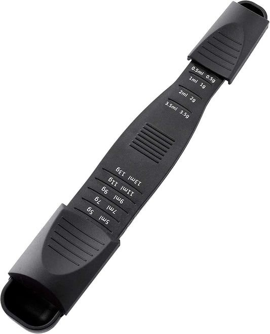 M&c Dual Sided Adjustable Measuring Spoon - Metering Spoon with Leveler in Gram & ML- For Dry or Liquid Ingredients, Baking, Cooking, Powder, Spices - Black 1pc