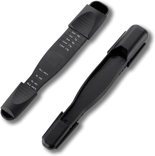 M&c Dual Sided Adjustable Measuring Spoon - Metering Spoon with Leveler in Gram & ML- For Dry or Liquid Ingredients, Baking, Cooking, Powder, Spices - Black 1pc