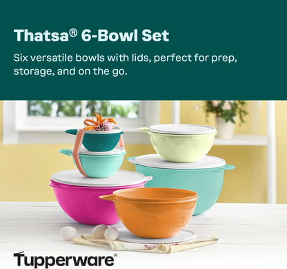 Thatsa Bowl Collection 6 Bowl Food Storage Container Set in Fauna, Dishwasher Safe and BPA Free (6 Bowls, 6 lids)