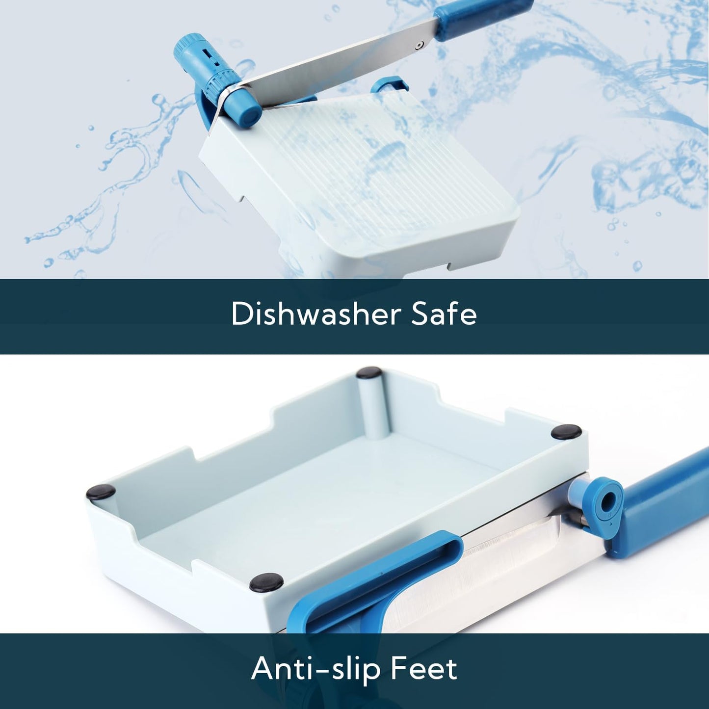 Multipurpose Cheese Slicer Cutter with Board for Arthritic and Weak Hands, Adjustable Thickness Dial for Block Cheese, Effortless Slicing, Guillotine Sausage Ham Biltong Jerky Slicer