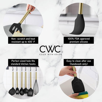 Silicone Cooking Utensils, Kitchen Utensil Set, Easy to Clean Silicone Kitchen Utensils, Cooking Utensils for Nonstick Cookware, Kitchen Gadgets Set with Holder