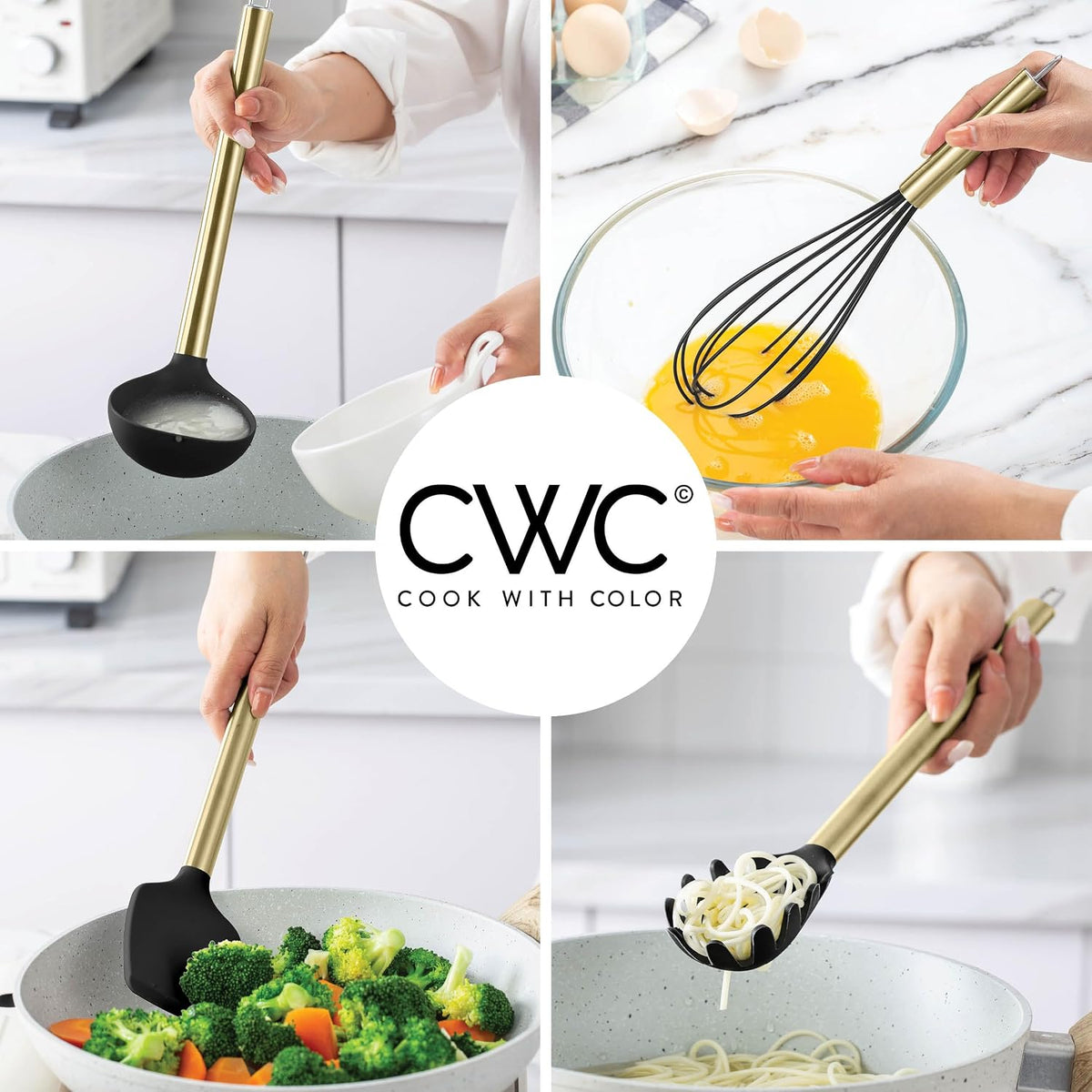 Silicone Cooking Utensils, Kitchen Utensil Set, Easy to Clean Silicone Kitchen Utensils, Cooking Utensils for Nonstick Cookware, Kitchen Gadgets Set with Holder