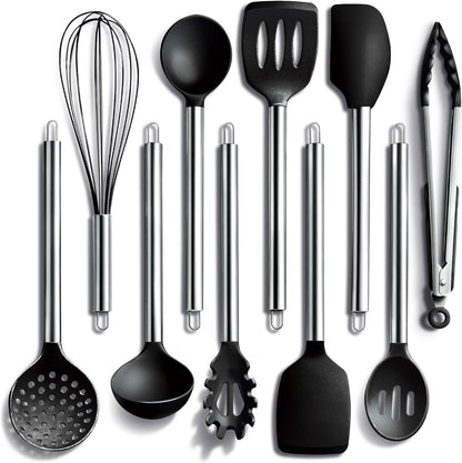 Silicone Cooking Utensils, Kitchen Utensil Set, Easy to Clean Silicone Kitchen Utensils, Cooking Utensils for Nonstick Cookware, Kitchen Gadgets Set with Holder