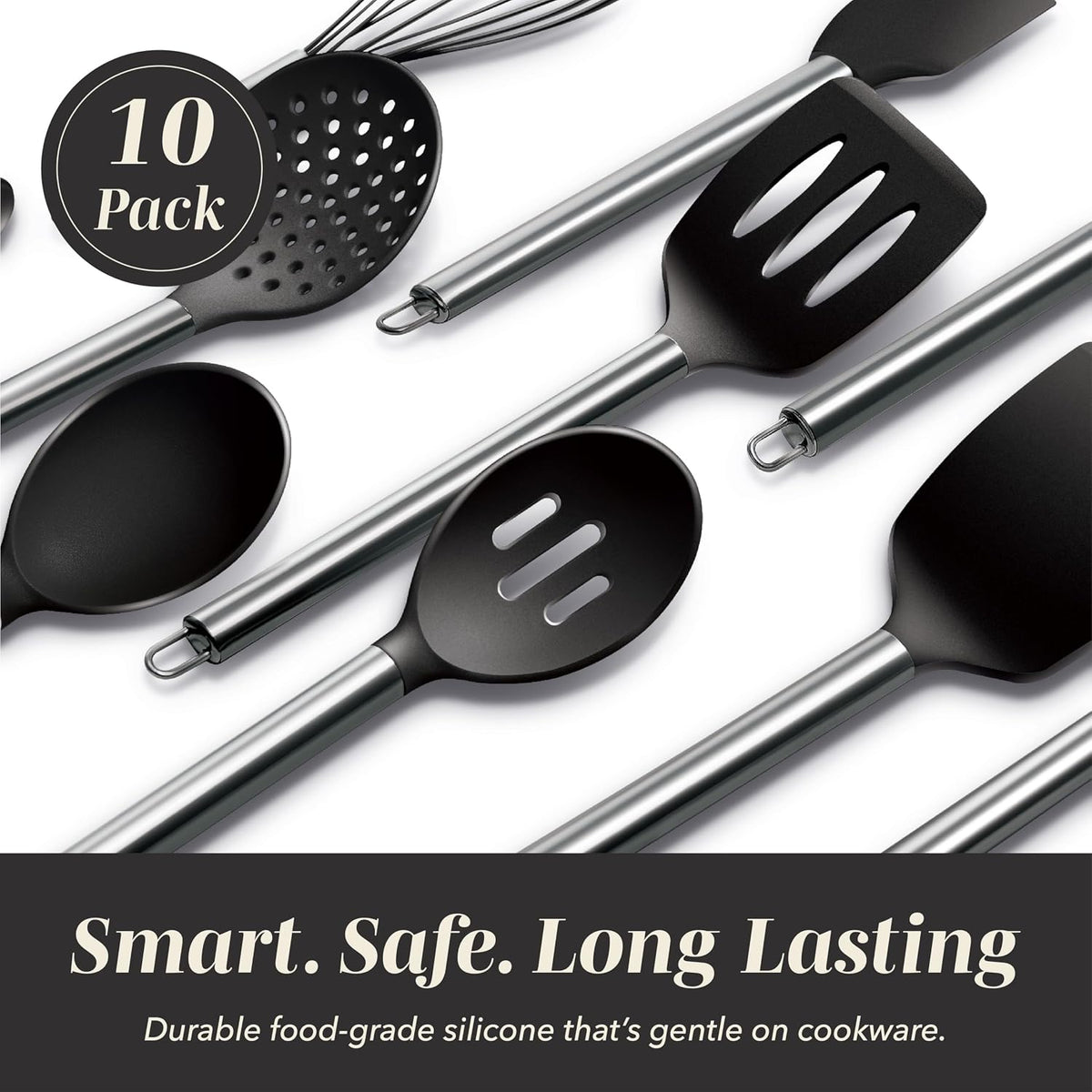 Silicone Cooking Utensils, Kitchen Utensil Set, Easy to Clean Silicone Kitchen Utensils, Cooking Utensils for Nonstick Cookware, Kitchen Gadgets Set with Holder