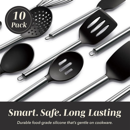 Silicone Cooking Utensils, Kitchen Utensil Set, Easy to Clean Silicone Kitchen Utensils, Cooking Utensils for Nonstick Cookware, Kitchen Gadgets Set with Holder