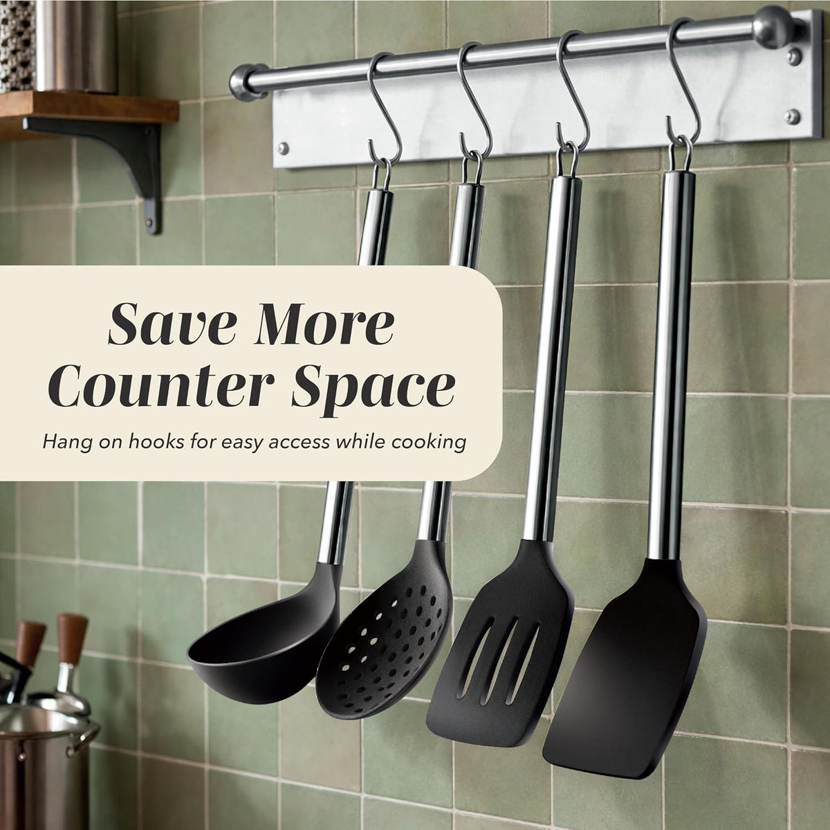 Silicone Cooking Utensils, Kitchen Utensil Set, Easy to Clean Silicone Kitchen Utensils, Cooking Utensils for Nonstick Cookware, Kitchen Gadgets Set with Holder