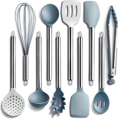 Silicone Cooking Utensils, Kitchen Utensil Set, Easy to Clean Silicone Kitchen Utensils, Cooking Utensils for Nonstick Cookware, Kitchen Gadgets Set with Holder