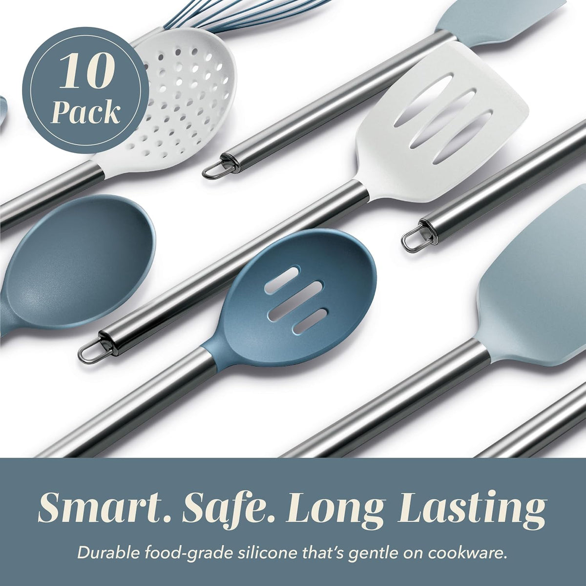 Silicone Cooking Utensils, Kitchen Utensil Set, Easy to Clean Silicone Kitchen Utensils, Cooking Utensils for Nonstick Cookware, Kitchen Gadgets Set with Holder