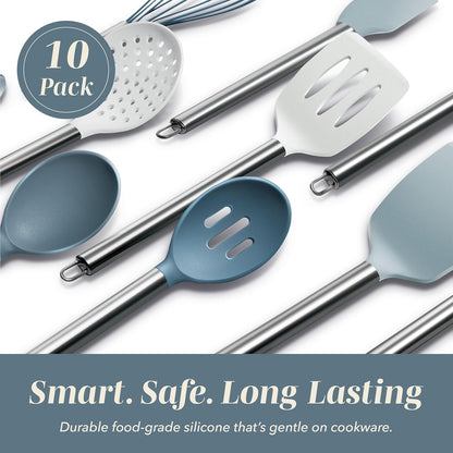Silicone Cooking Utensils, Kitchen Utensil Set, Easy to Clean Silicone Kitchen Utensils, Cooking Utensils for Nonstick Cookware, Kitchen Gadgets Set with Holder