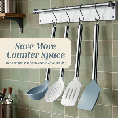 Silicone Cooking Utensils, Kitchen Utensil Set, Easy to Clean Silicone Kitchen Utensils, Cooking Utensils for Nonstick Cookware, Kitchen Gadgets Set with Holder
