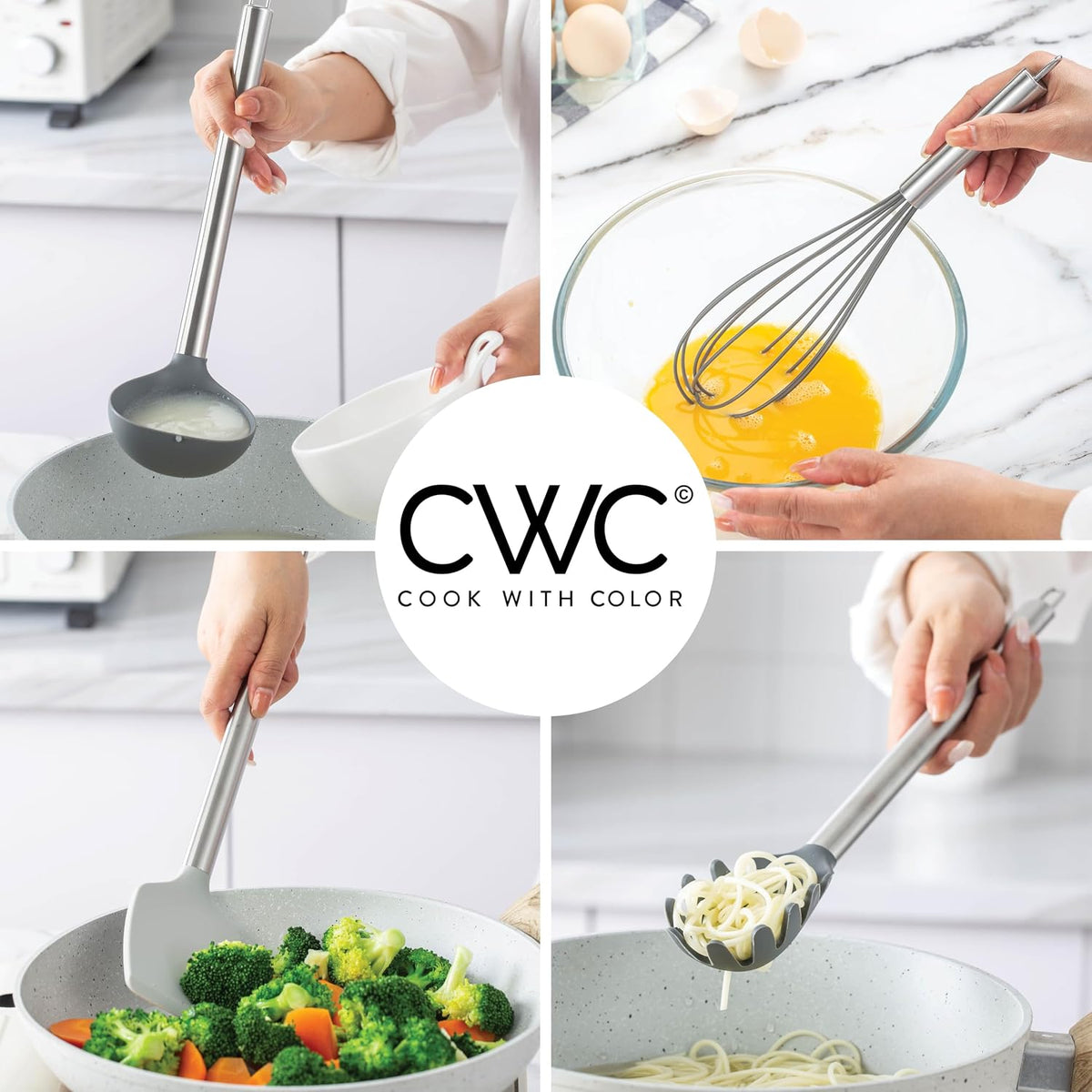 Silicone Cooking Utensils, Kitchen Utensil Set, Easy to Clean Silicone Kitchen Utensils, Cooking Utensils for Nonstick Cookware, Kitchen Gadgets Set with Holder