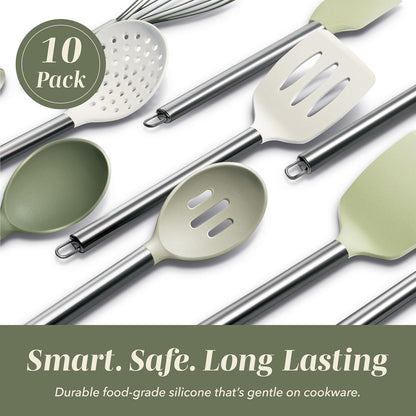 Silicone Cooking Utensils, Kitchen Utensil Set, Easy to Clean Silicone Kitchen Utensils, Cooking Utensils for Nonstick Cookware, Kitchen Gadgets Set with Holder
