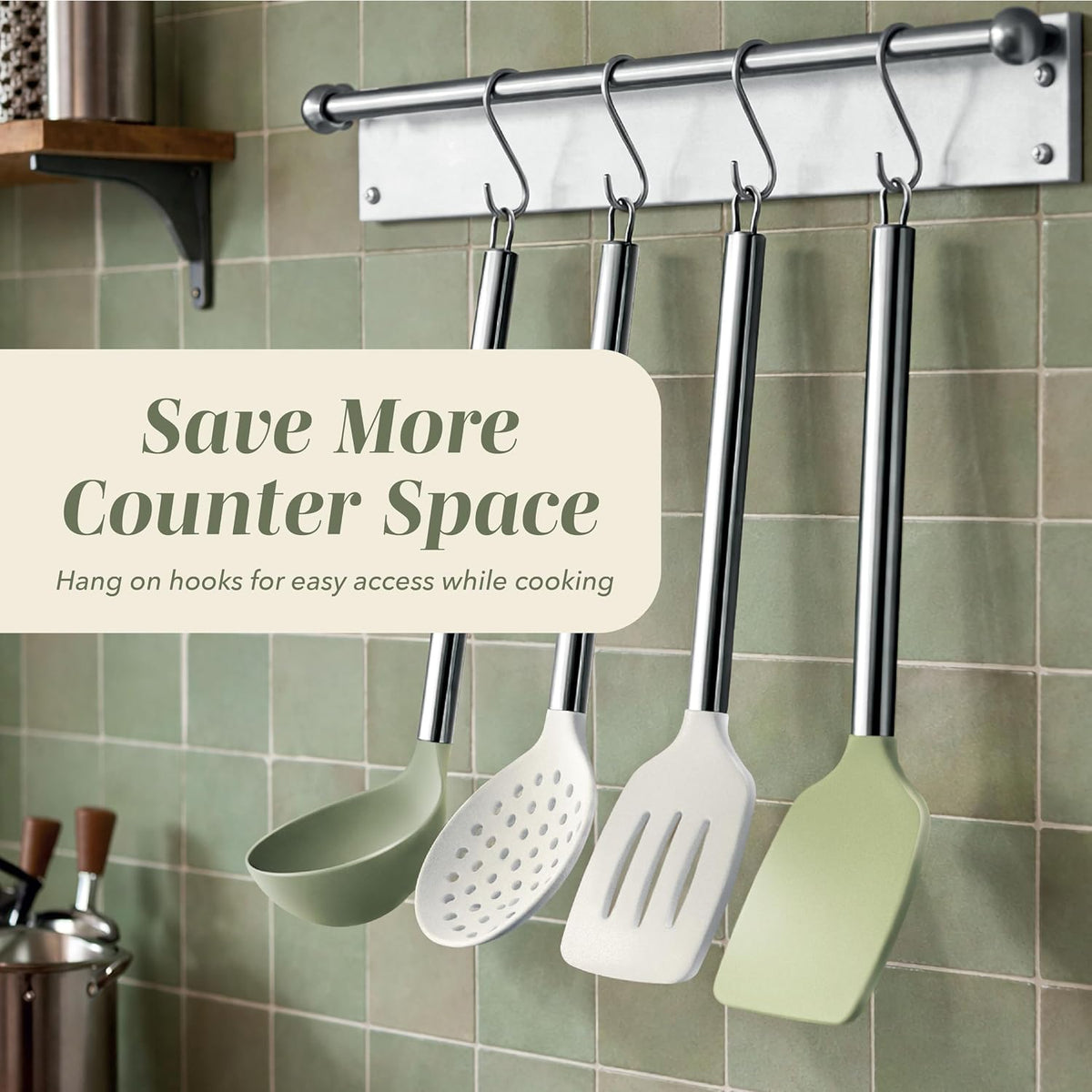 Silicone Cooking Utensils, Kitchen Utensil Set, Easy to Clean Silicone Kitchen Utensils, Cooking Utensils for Nonstick Cookware, Kitchen Gadgets Set with Holder