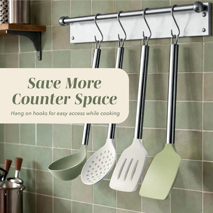 Silicone Cooking Utensils, Kitchen Utensil Set, Easy to Clean Silicone Kitchen Utensils, Cooking Utensils for Nonstick Cookware, Kitchen Gadgets Set with Holder