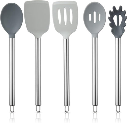 Silicone Cooking Utensils, Kitchen Utensil Set, Easy to Clean Silicone Kitchen Utensils, Cooking Utensils for Nonstick Cookware, Kitchen Gadgets Set with Holder