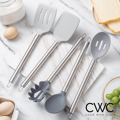 Silicone Cooking Utensils, Kitchen Utensil Set, Easy to Clean Silicone Kitchen Utensils, Cooking Utensils for Nonstick Cookware, Kitchen Gadgets Set with Holder