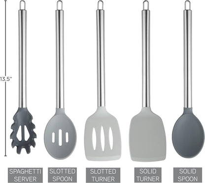 Silicone Cooking Utensils, Kitchen Utensil Set, Easy to Clean Silicone Kitchen Utensils, Cooking Utensils for Nonstick Cookware, Kitchen Gadgets Set with Holder