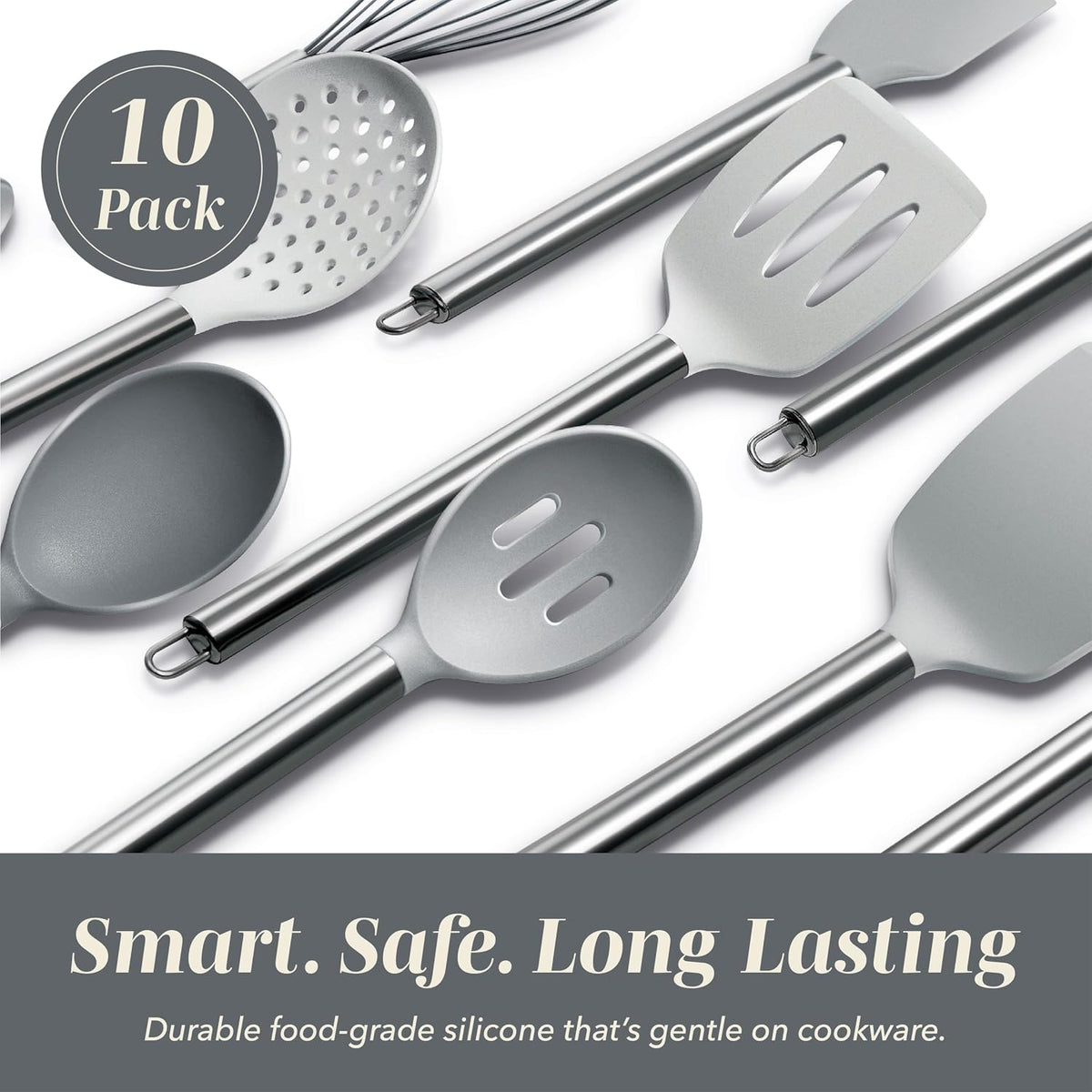 Silicone Cooking Utensils, Kitchen Utensil Set, Easy to Clean Silicone Kitchen Utensils, Cooking Utensils for Nonstick Cookware, Kitchen Gadgets Set with Holder