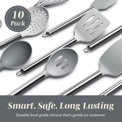 Silicone Cooking Utensils, Kitchen Utensil Set, Easy to Clean Silicone Kitchen Utensils, Cooking Utensils for Nonstick Cookware, Kitchen Gadgets Set with Holder