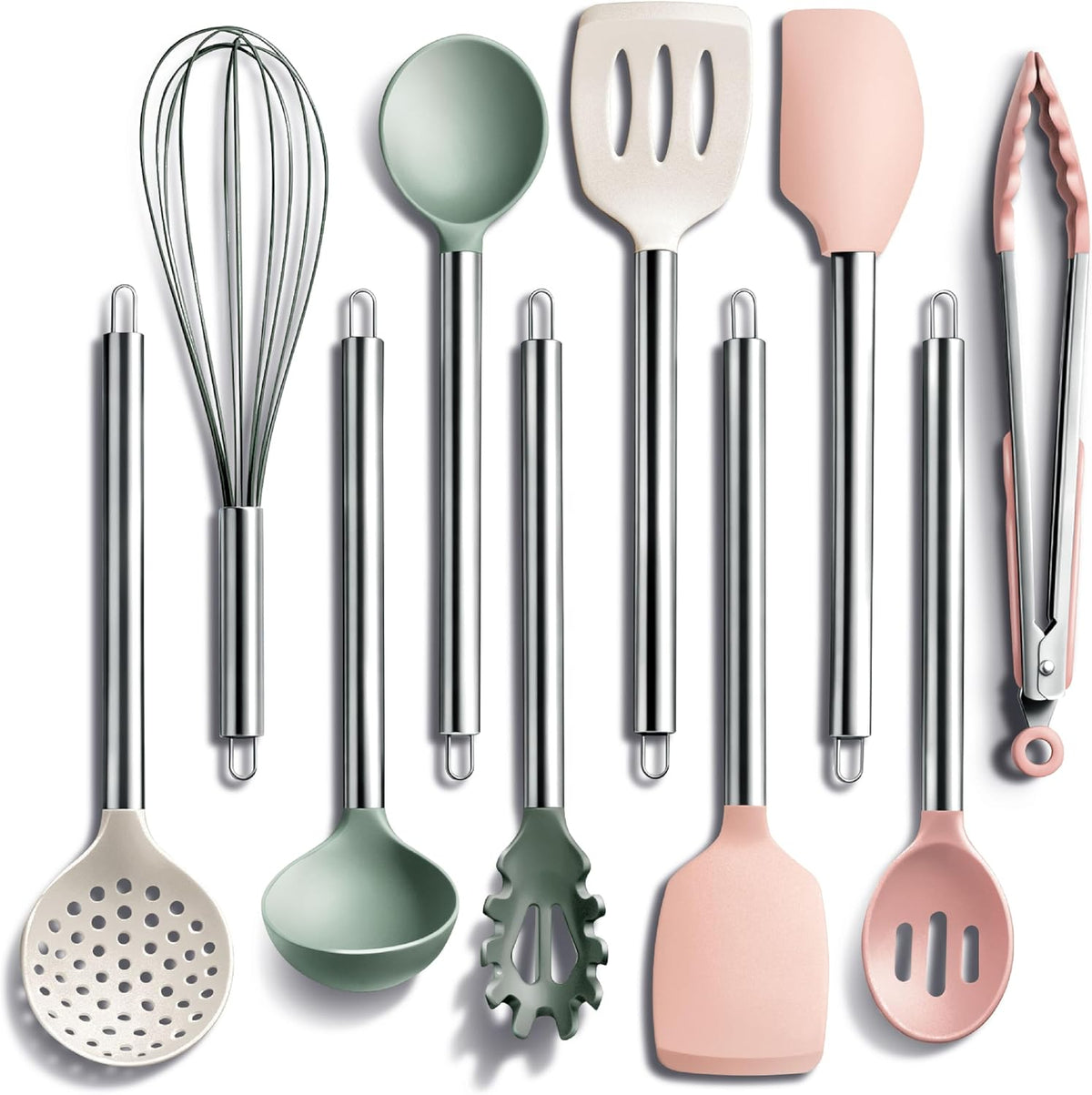 Silicone Cooking Utensils, Kitchen Utensil Set, Easy to Clean Silicone Kitchen Utensils, Cooking Utensils for Nonstick Cookware, Kitchen Gadgets Set with Holder