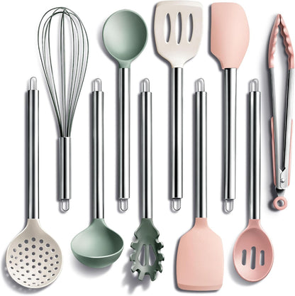 Silicone Cooking Utensils, Kitchen Utensil Set, Easy to Clean Silicone Kitchen Utensils, Cooking Utensils for Nonstick Cookware, Kitchen Gadgets Set with Holder
