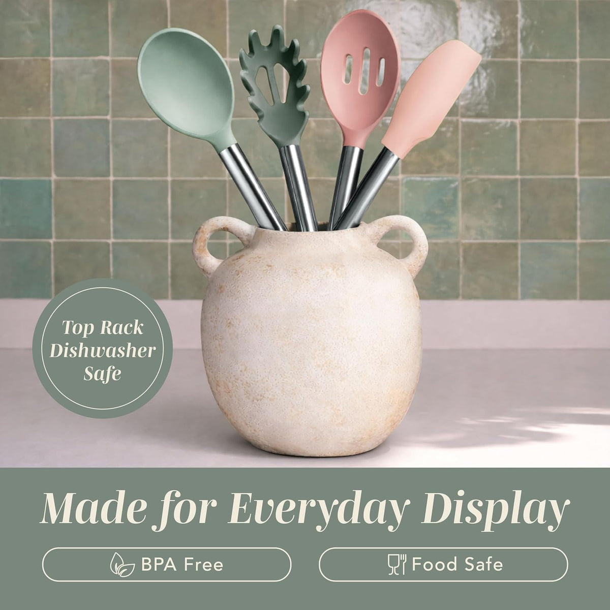 Silicone Cooking Utensils, Kitchen Utensil Set, Easy to Clean Silicone Kitchen Utensils, Cooking Utensils for Nonstick Cookware, Kitchen Gadgets Set with Holder
