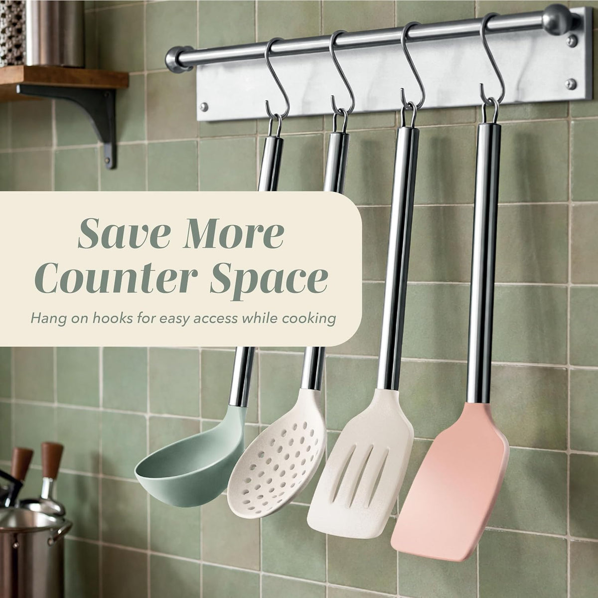 Silicone Cooking Utensils, Kitchen Utensil Set, Easy to Clean Silicone Kitchen Utensils, Cooking Utensils for Nonstick Cookware, Kitchen Gadgets Set with Holder