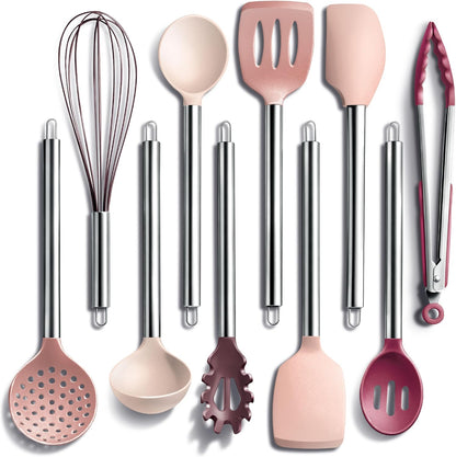 Silicone Cooking Utensils, Kitchen Utensil Set, Easy to Clean Silicone Kitchen Utensils, Cooking Utensils for Nonstick Cookware, Kitchen Gadgets Set with Holder