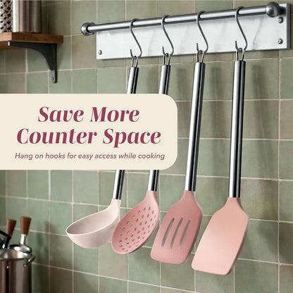 Silicone Cooking Utensils, Kitchen Utensil Set, Easy to Clean Silicone Kitchen Utensils, Cooking Utensils for Nonstick Cookware, Kitchen Gadgets Set with Holder
