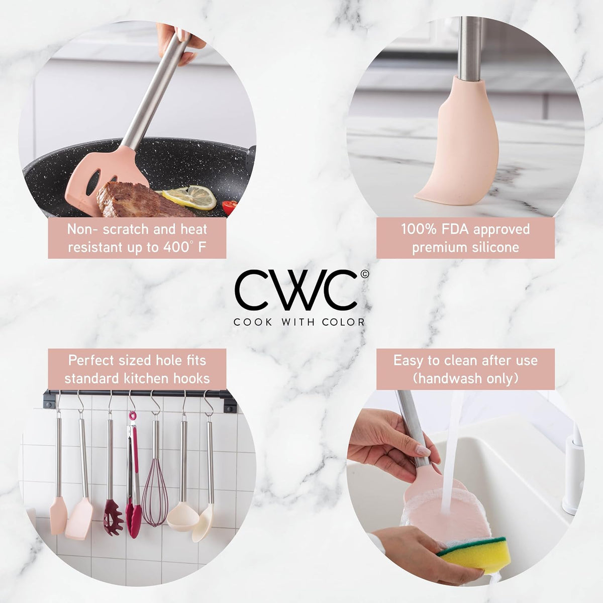 Silicone Cooking Utensils, Kitchen Utensil Set, Easy to Clean Silicone Kitchen Utensils, Cooking Utensils for Nonstick Cookware, Kitchen Gadgets Set with Holder