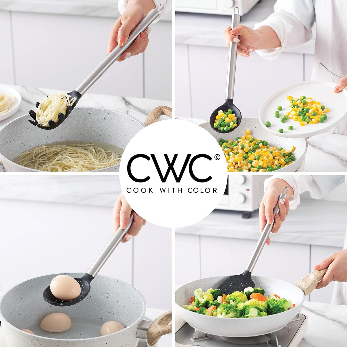 Silicone Cooking Utensils, Kitchen Utensil Set, Easy to Clean Silicone Kitchen Utensils, Cooking Utensils for Nonstick Cookware, Kitchen Gadgets Set with Holder