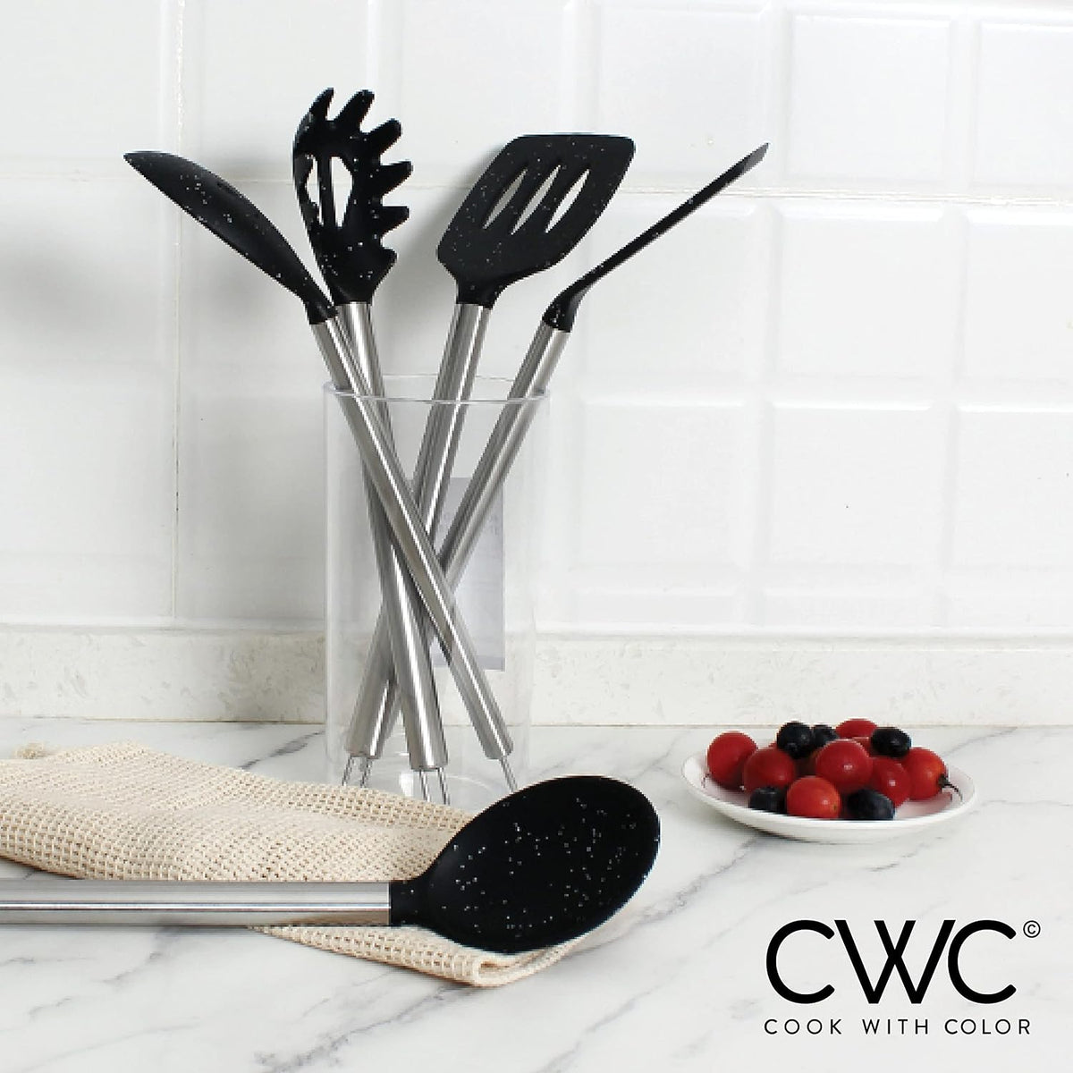 Silicone Cooking Utensils, Kitchen Utensil Set, Easy to Clean Silicone Kitchen Utensils, Cooking Utensils for Nonstick Cookware, Kitchen Gadgets Set with Holder