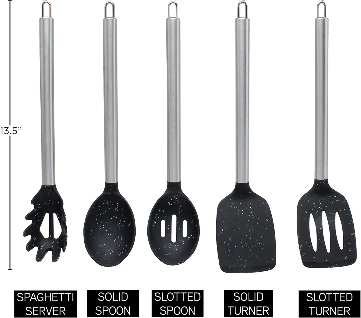 Silicone Cooking Utensils, Kitchen Utensil Set, Easy to Clean Silicone Kitchen Utensils, Cooking Utensils for Nonstick Cookware, Kitchen Gadgets Set with Holder