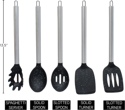 Silicone Cooking Utensils, Kitchen Utensil Set, Easy to Clean Silicone Kitchen Utensils, Cooking Utensils for Nonstick Cookware, Kitchen Gadgets Set with Holder