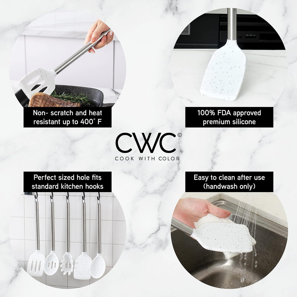 Silicone Cooking Utensils, Kitchen Utensil Set, Easy to Clean Silicone Kitchen Utensils, Cooking Utensils for Nonstick Cookware, Kitchen Gadgets Set with Holder