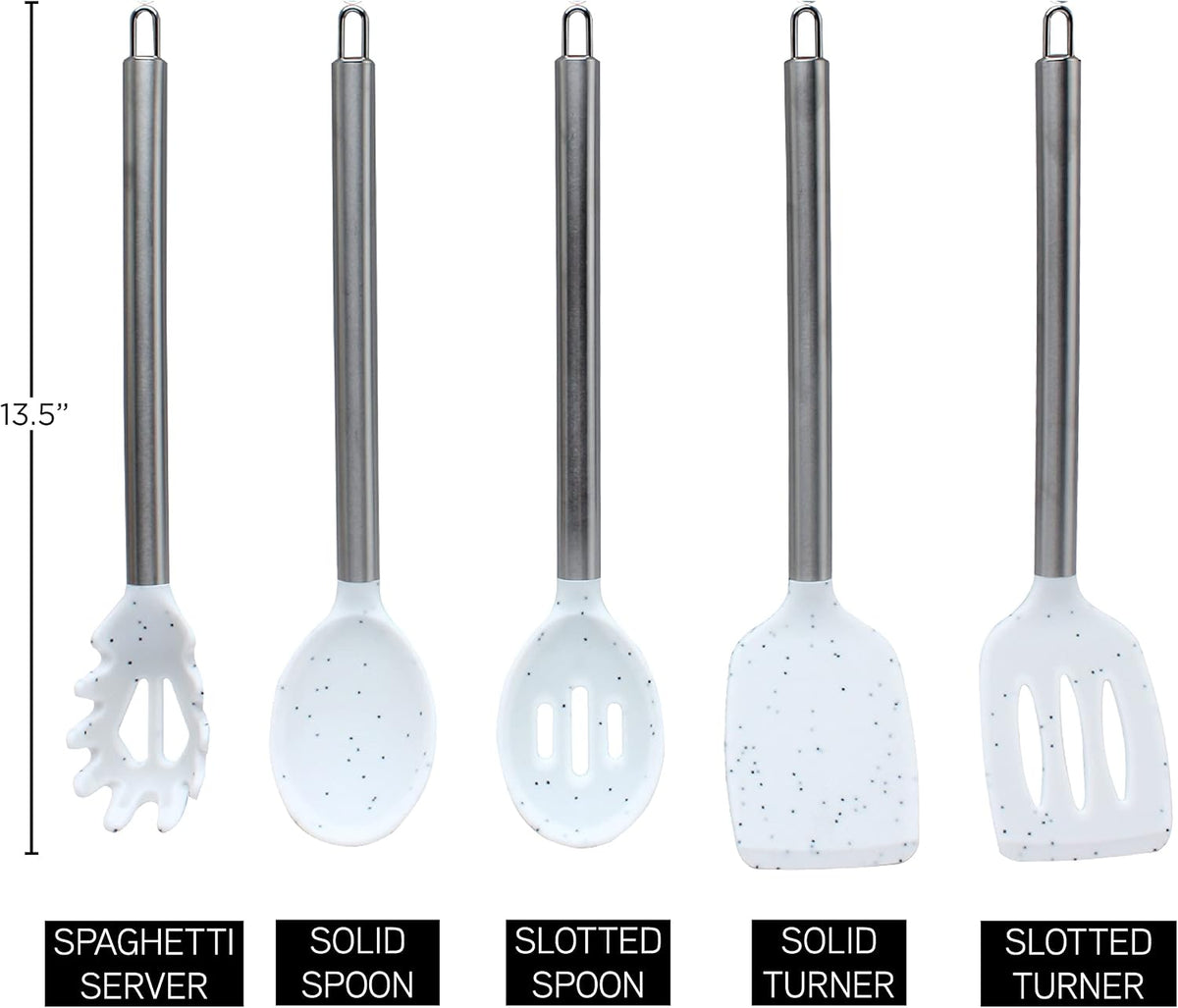 Silicone Cooking Utensils, Kitchen Utensil Set, Easy to Clean Silicone Kitchen Utensils, Cooking Utensils for Nonstick Cookware, Kitchen Gadgets Set with Holder
